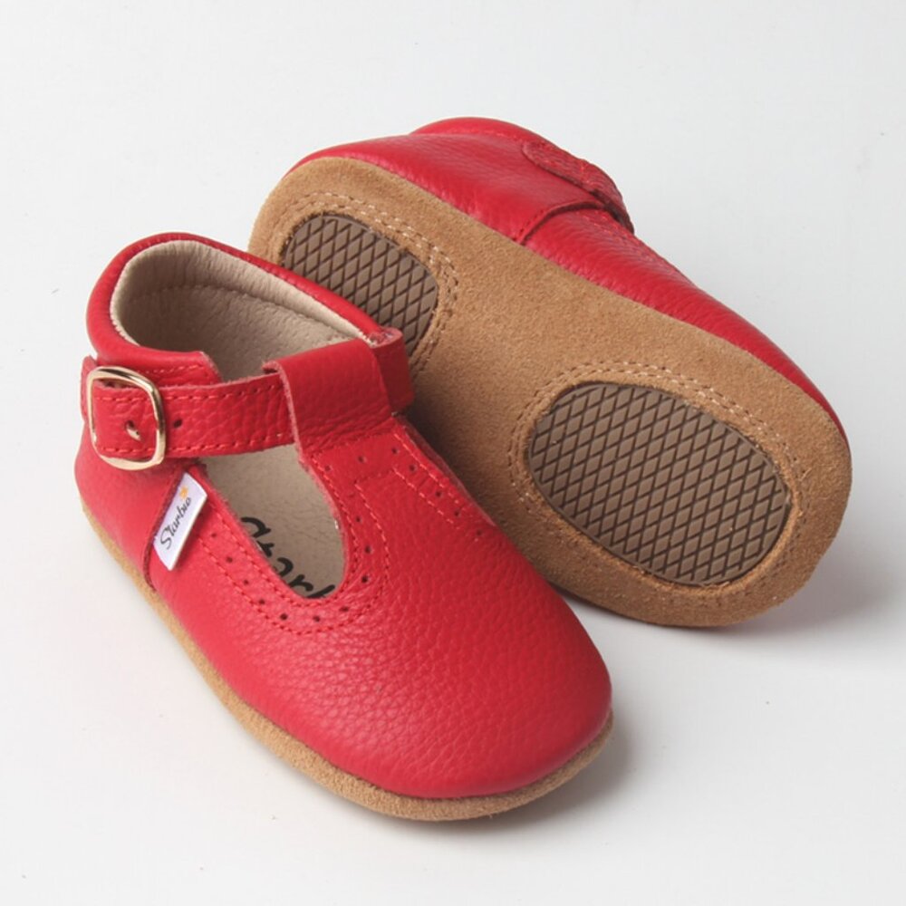 Starbie Baby Mary Janes Red Baby Shoes Toddler shoes leather shoes dress shoes